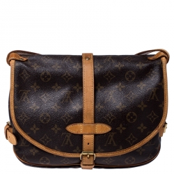 Pre Owned Louis Vuitton Monogram Canvas Saumur 30 Bag