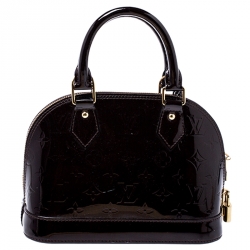Pre Owned Louis Vuitton Amarante Monogram Vernis Alma BB Bag