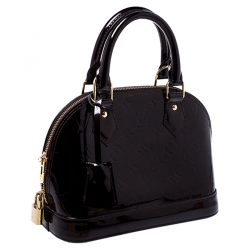 Pre Owned Louis Vuitton Amarante Monogram Vernis Alma BB Bag