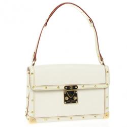 Pre Owned Louis Vuitton White Suhali Leather L'Aimable Bag