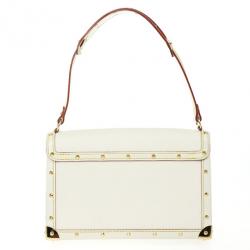 Pre Owned Louis Vuitton White Suhali Leather L'Aimable Bag