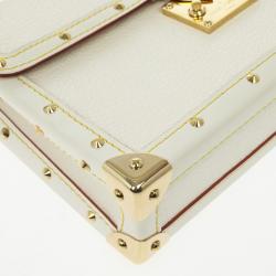 Pre Owned Louis Vuitton White Suhali Leather L'Aimable Bag