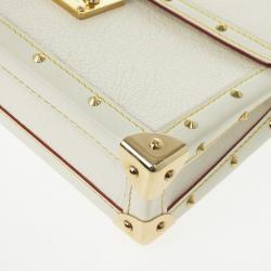 Pre Owned Louis Vuitton White Suhali Leather L'Aimable Bag