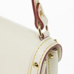 Pre Owned Louis Vuitton White Suhali Leather L'Aimable Bag