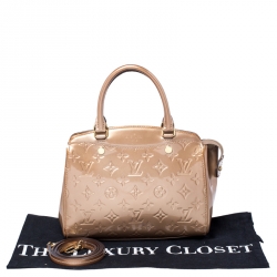 Pre Owned Louis Vuitton Beige Poudre Monogram Vernis Brea PM NM Bag