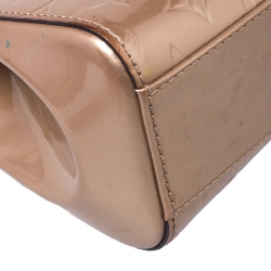 Pre Owned Louis Vuitton Beige Poudre Monogram Vernis Brea PM NM Bag