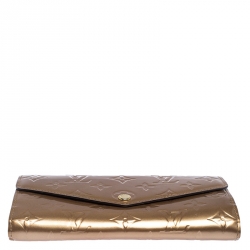 Pre Owned Louis Vuitton Noisette Monogram Vernis Sarah NM3 Wallet