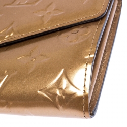 Pre Owned Louis Vuitton Noisette Monogram Vernis Sarah NM3 Wallet