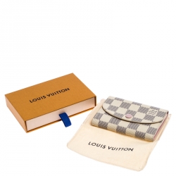 Pre Owned Louis Vuitton Damier Azur Canvas Rosalie Coin Purse 