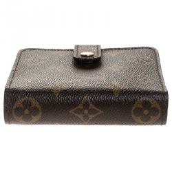 Pre Owned Louis Vuitton Monogram Canvas Zip Compact Wallet