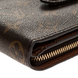 Pre Owned Louis Vuitton Monogram Canvas Zip Compact Wallet