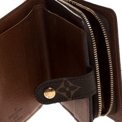 Pre Owned Louis Vuitton Monogram Canvas Zip Compact Wallet