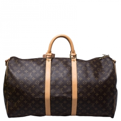 Pre Owned Louis Vuitton Monogram Canvas Keepall 55 Bandouliere Bag