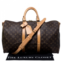 Pre Owned Louis Vuitton Monogram Canvas Keepall 50 Bandouliere Bag