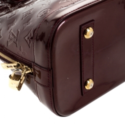 Pre Owned Louis Vuitton Rouge Fauviste Monogram Vernis Alma PM Bag