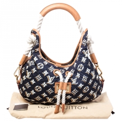 Pre Owned Louis Vuitton Navy Blue Monogram Nylon Limited Edition Bulles MM Bag