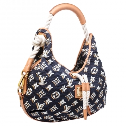 Pre Owned Louis Vuitton Navy Blue Monogram Nylon Limited Edition Bulles MM Bag
