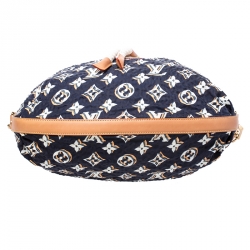 Pre Owned Louis Vuitton Navy Blue Monogram Nylon Limited Edition Bulles MM Bag