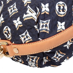 Pre Owned Louis Vuitton Navy Blue Monogram Nylon Limited Edition Bulles MM Bag