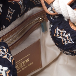 Pre Owned Louis Vuitton Navy Blue Monogram Nylon Limited Edition Bulles MM Bag