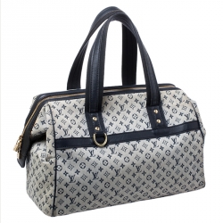 Pre Owned Louis Vuitton Navy Blue Monogram Canvas Mini Lin Josephine GM Bag