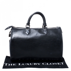 Pre Owned Louis Vuitton Black Epi Leather Speedy 30 Bag