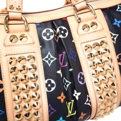 Pre Owned Louis Vuitton Black Multicolor Monogram Canvas Courtney MM Bag