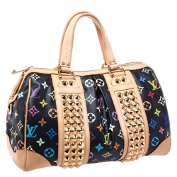 Pre Owned Louis Vuitton Black Multicolor Monogram Canvas Courtney MM Bag