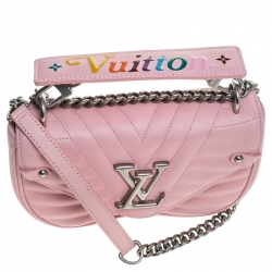 Pre Owned Louis Vuitton Smoothie Pink Leather New Wave Chain PM Bag