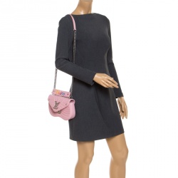 Pre Owned Louis Vuitton Smoothie Pink Leather New Wave Chain PM Bag