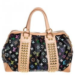 Pre Owned Louis Vuitton Black Multicolore Monogram Canvas Courtney GM Bag