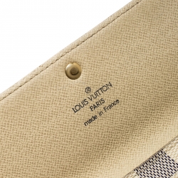 Pre Owned Louis Vuitton Damier Azur Canvas Sarah Wallet