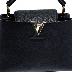 Pre Owned Louis Vuitton Black Taurillon Leather Capucines PM Bag