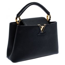 Pre Owned Louis Vuitton Black Taurillon Leather Capucines PM Bag