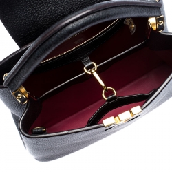 Pre Owned Louis Vuitton Black Taurillon Leather Capucines PM Bag