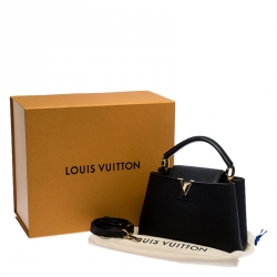 Pre Owned Louis Vuitton Black Taurillon Leather Capucines PM Bag