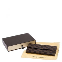 Pre Owned Louis Vuitton Damier Ebene Canvas Sarah Wallet