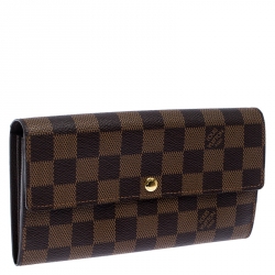 Pre Owned Louis Vuitton Damier Ebene Canvas Sarah Wallet