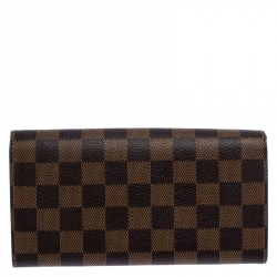 Pre Owned Louis Vuitton Damier Ebene Canvas Sarah Wallet