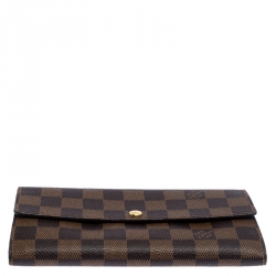 Pre Owned Louis Vuitton Damier Ebene Canvas Sarah Wallet
