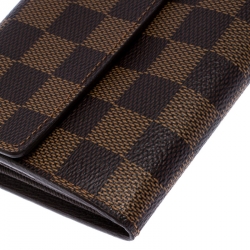 Pre Owned Louis Vuitton Damier Ebene Canvas Sarah Wallet