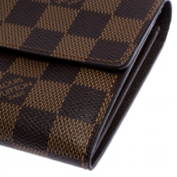 Pre Owned Louis Vuitton Damier Ebene Canvas Sarah Wallet