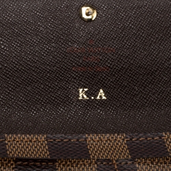 Pre Owned Louis Vuitton Damier Ebene Canvas Sarah Wallet
