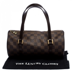 Pre Owned Louis Vuitton Damier Ebene Canvas Papillon 28 Bag