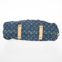 Pre Owned Louis Vuitton Denim Pleaty Tote