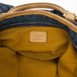 Pre Owned Louis Vuitton Denim Pleaty Tote