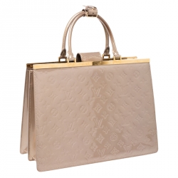Pre Owned Louis Vuitton Beige Poudre Monogram Vernis Deesse GM Bag