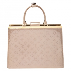 Pre Owned Louis Vuitton Beige Poudre Monogram Vernis Deesse GM Bag