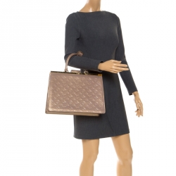 Pre Owned Louis Vuitton Beige Poudre Monogram Vernis Deesse GM Bag