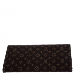 Pre Owned Louis Vuitton Brown Monogram Continental Flap Wallet